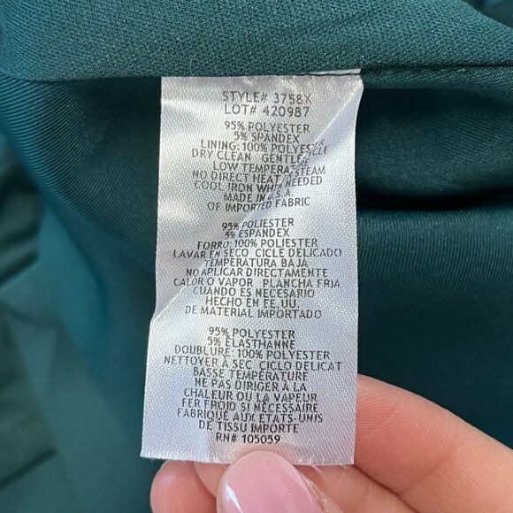 NWT XSCAPE | Hunter Green Demi 3/4 Sleeve Side Ruched Floor Length Gown 14 - Picture 12 of 14